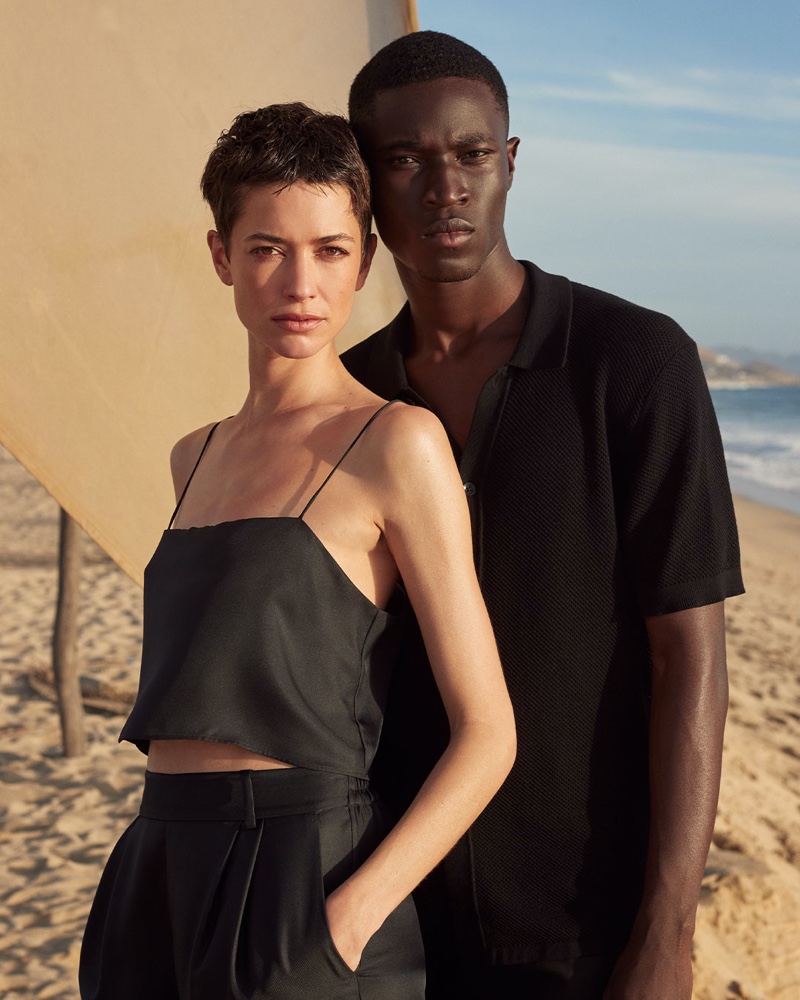 Louise de Chevigny and Kwaku Ansong model breezy summer outfits for Banana Republic.