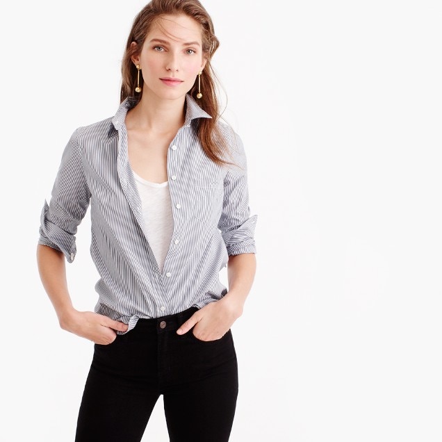Everyday shirt in striped poplin