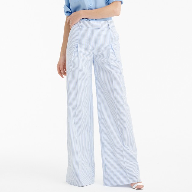 Ultra wide-leg pant in shirting stripe